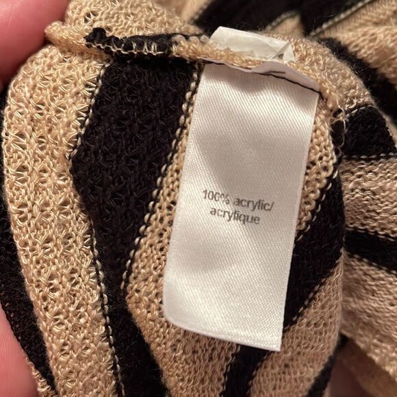 Maurices crochet lightweight open knit cardigan sweater fringe striped medium - Picture 9 of 11